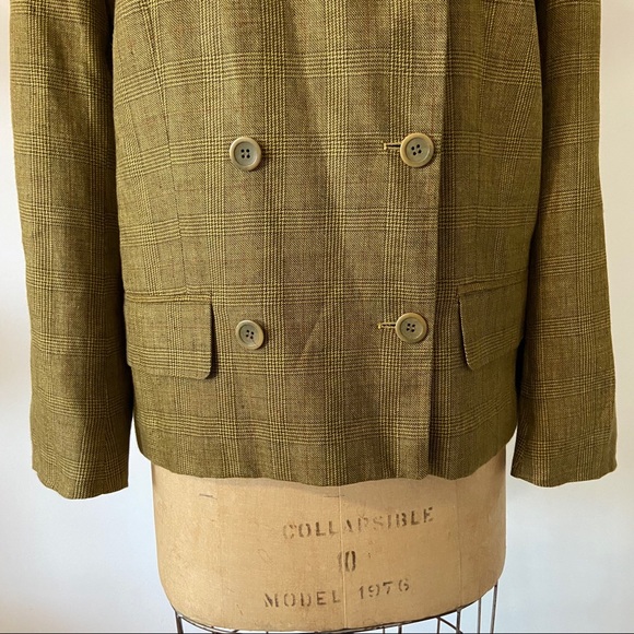 Vintage Jones NY Linen Plaid Pantsuit. Sz 16/18W. - Picture 4 of 8